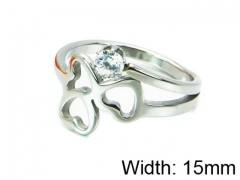 HY Stainless Steel 316L Lady Small-Crystal Rings-HY14R0393NL