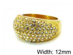 HY Stainless Steel 316L Lady Small-Crystal Rings-HY15R1193HMC