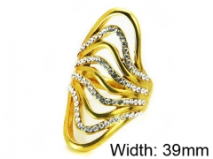 HY Stainless Steel 316L Lady Small-Crystal Rings-HY62R0111HIW