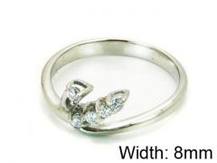 HY Stainless Steel 316L Lady Small-Crystal Rings-HY30R0508KLW