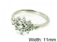 HY Stainless Steel 316L Lady Small-Crystal Rings-HY30R0504KLC