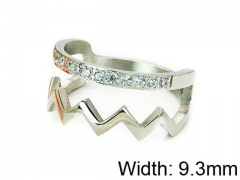 HY Stainless Steel 316L Lady Small-Crystal Rings-HY16R0038HEE