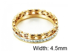 HY Stainless Steel 316L Lady Small-Crystal Rings-HY14R0426OL