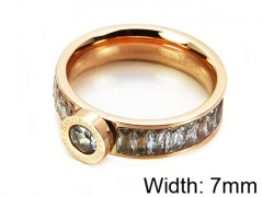HY Stainless Steel 316L Lady Small-Crystal Rings-HY14R0265HHS