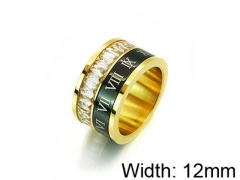 HY Stainless Steel 316L Lady Small-Crystal Rings-HY14R0352HLR