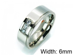 HY Stainless Steel 316L Lady Small-Crystal Rings-HY06R0317KL