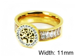 HY Stainless Steel 316L Lady Small-Crystal Rings-HY14R0490HHS