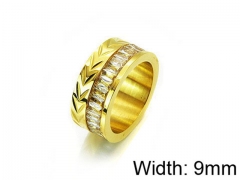 HY Stainless Steel 316L Lady Small-Crystal Rings-HY14R0356HIE