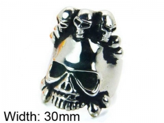 HY Stainless Steel 316L Man Skull Rings-HY22R0885HIC