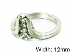 HY Stainless Steel 316L Lady Small-Crystal Rings-HY30R1007KL