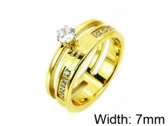 HY Stainless Steel 316L Lady Small-Crystal Rings-HY14R0493HHB