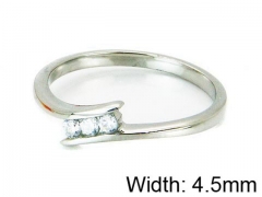 HY Stainless Steel 316L Lady Small-Crystal Rings-HY30R0568ML