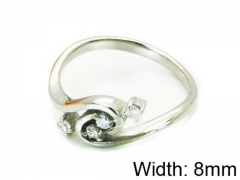 HY Stainless Steel 316L Lady Small-Crystal Rings-HY30R0514KLR