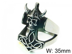 HY Stainless Steel 316L Man Skull Rings-HY22R0823HKW