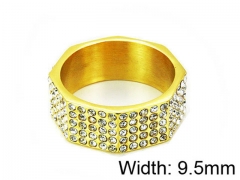 HY Stainless Steel 316L Lady Small-Crystal Rings-HY15R1283HPE