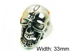 HY Stainless Steel 316L Man Skull Rings-HY22R0691HID