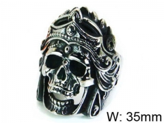 HY Stainless Steel 316L Man Skull Rings-HY22R1228HJD