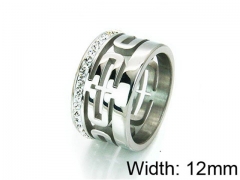 HY Stainless Steel 316L Lady Small-Crystal Rings-HY16R0007PU