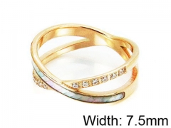 HY Stainless Steel 316L Lady Small-Crystal Rings-HY14R0531H1