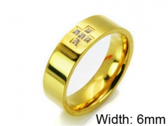 HY Stainless Steel 316L Lady Small-Crystal Rings-HY06R0308ML