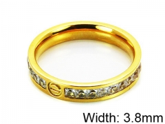 HY Stainless Steel 316L Lady Small-Crystal Rings-HY14R0309HSS