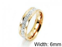 HY Stainless Steel 316L Lady Small-Crystal Rings-HY14R0528HSS