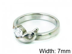 HY Stainless Steel 316L Lady Small-Crystal Rings-HY30R0618LF