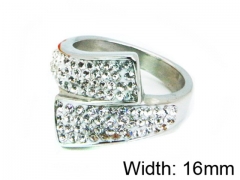 HY Stainless Steel 316L Lady Small-Crystal Rings-HY15R1349HLL
