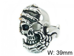 HY Stainless Steel 316L Man Skull Rings-HY22R1032HJF