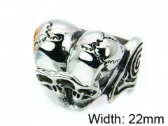 HY Stainless Steel 316L Man Skull Rings-HY22R0013HIA