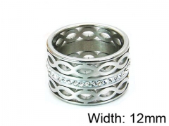 HY Stainless Steel 316L Lady Small-Crystal Rings-HY16R0011PE