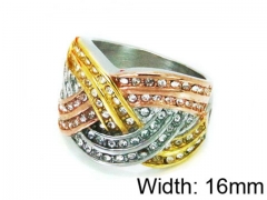 HY Stainless Steel 316L Lady Small-Crystal Rings-HY15R1380HNR