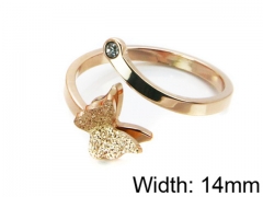 HY Stainless Steel 316L Lady Small-Crystal Rings-HY14R0238OL