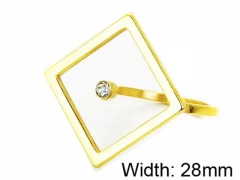 HY Stainless Steel 316L Lady Small-Crystal Rings-HY16R0451OA