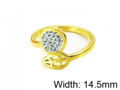 HY Stainless Steel 316L Lady Small-Crystal Rings-HY14R0403PL