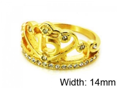 HY Stainless Steel 316L Lady Small-Crystal Rings-HY15R1315HHL