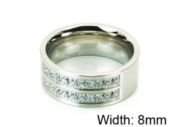 HY Stainless Steel 316L Lady Small-Crystal Rings-HY05R0166HKB