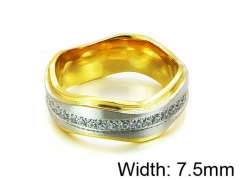 HY Stainless Steel 316L Lady Small-Crystal Rings-HY16R0041HIW