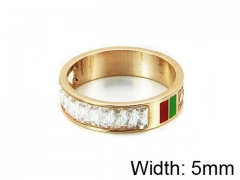 HY Stainless Steel 316L Lady Small-Crystal Rings-HY14R0371PL