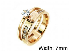 HY Stainless Steel 316L Lady Small-Crystal Rings-HY14R0494HHT