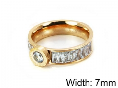 HY Stainless Steel 316L Lady Small-Crystal Rings-HY14R0343HHX