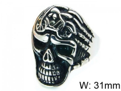 HY Stainless Steel 316L Man Skull Rings-HY22R0934HIW