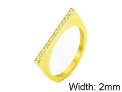 HY Stainless Steel 316L Lady Small-Crystal Rings-HY16R0429HHF