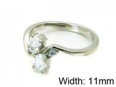 HY Stainless Steel 316L Lady Small-Crystal Rings-HY30R0500KLD