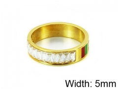 HY Stainless Steel 316L Lady Small-Crystal Rings-HY14R0370PL