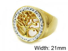 HY Stainless Steel 316L Lady Small-Crystal Rings-HY15R0970HJL
