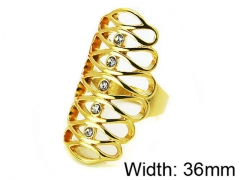 HY Stainless Steel 316L Lady Small-Crystal Rings-HY15R0962HIL