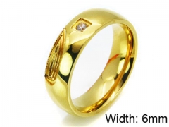 HY Stainless Steel 316L Lady Small-Crystal Rings-HY06R0312LL