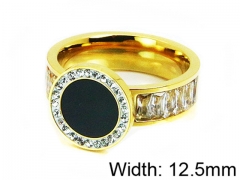 HY Stainless Steel 316L Lady Small-Crystal Rings-HY14R0487HHZ