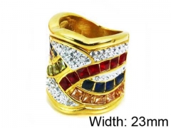 HY Stainless Steel 316L Lady Small-Crystal Rings-HY15R1333IHB